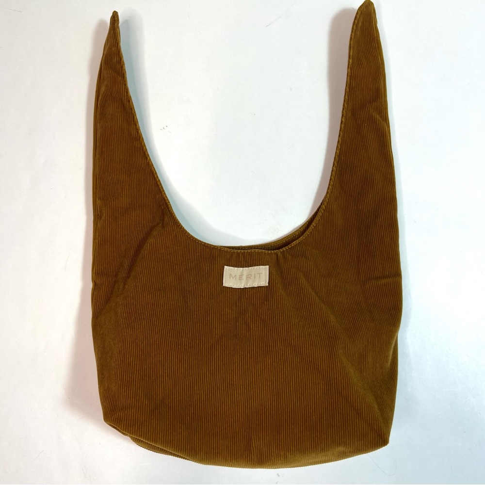 MERIT Cosmetics Signature Corduroy Caramel Color Makeup Bag - Picture 3 of 16